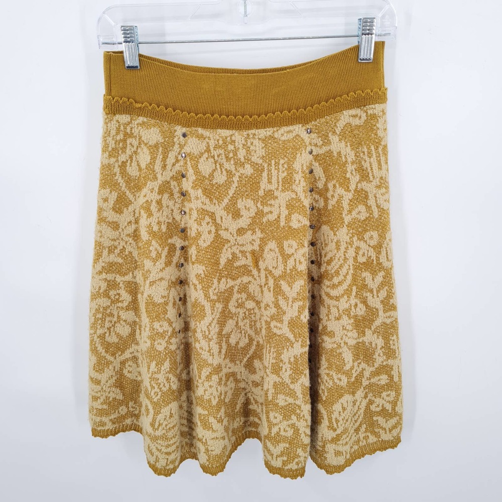 Anthropologie Moth Hellebore Studded Wool Knit Skirt Size Small - Picture 4 of 6